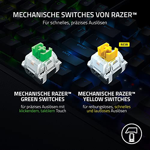 Razer BlackWidow V3 (Green Switch) - Mechanische Gaming Tastatur (Klickende Mechanische Switches, Doubleshot ABS-Tastenkappen, Medientasten, Handballenauflage) QWERTZ DE-Layout | Schwarz Bild 2