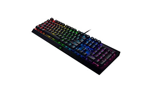 Razer BlackWidow V3 (Green Switch) - Mechanische Gaming Tastatur (Klickende Mechanische Switches, Doubleshot ABS-Tastenkappen, Medientasten, Handballenauflage) QWERTZ DE-Layout | Schwarz Bild 4