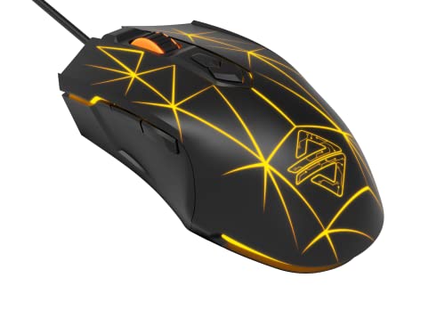 LexonElec Kabelgebundene RGB Gaming Maus, 7 Tasten mit 2500 DPI, ergonomische LED-beleuchtete USB-Gamer-Mäuse Computer Laptop-PC, für Windows Mac OS Linux - Star Schwarz Bild 1