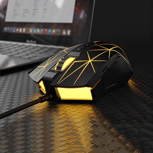 LexonElec Kabelgebundene RGB Gaming Maus, 7 Tasten mit 2500 DPI, ergonomische LED-beleuchtete USB-Gamer-Mäuse Computer Laptop-PC, für Windows Mac OS Linux - Star Schwarz Bild 7