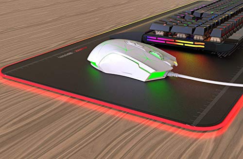 LexonElec Kabelgebundene RGB Gaming Maus, 7 Tasten mit 2500 DPI, ergonomische LED-beleuchtete USB-Gamer-Mäuse Computer Laptop-PC, für Windows Mac OS Linux - Star Weiß Bild 7