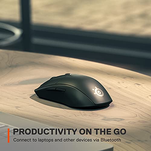 SteelSeries Rival 3 Wireless - Kabellose Gaming-Maus - Über 400 Stunden Akkulaufzeit - Dual Wireless 2.4 GHz und Bluetooth 5.0 - 60 Millionen Klicks, Schwarz Bild 5