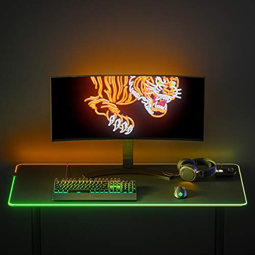 SteelSeries QcK 3XL Prism RGB - Gaming-Oberfläche - Optimiert für Kapillarproben - 2 Zonen RGB-Beleuchtung – Schwarz - (1220mm x 590mm x 3mm) Bild 5