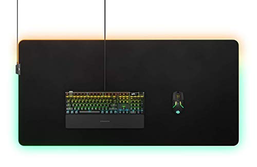 SteelSeries QcK 3XL Prism RGB - Gaming-Oberfläche - Optimiert für Kapillarproben - 2 Zonen RGB-Beleuchtung – Schwarz - (1220mm x 590mm x 3mm) Bild 6