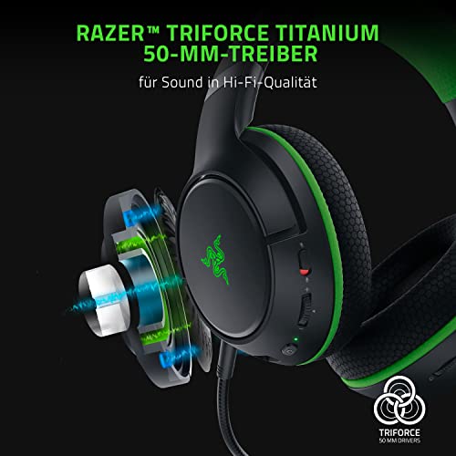 Razer Kaira Pro - Kabellose Gaming Kopfhörer für Xbox Series X / S + Xbox One + PC und Smartphone (Wireless Headset, Bluetooth, 50-mm-Treiber, Superkardioid-Mikrofon) Schwarz-Grün Bild 2