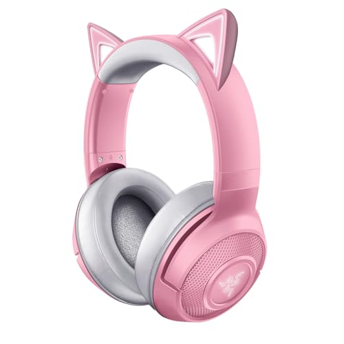 Razer Kraken Kitty BT - Kabelloses Bluetooth Gaming Katzenohren-Headset (Chroma-RGB, Internes Mikrofon, 40mm Treiber, Ohrmuschel-Bedienelemente) Quartz Bild 1
