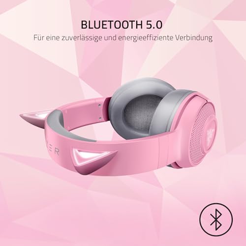 Razer Kraken Kitty BT - Kabelloses Bluetooth Gaming Katzenohren-Headset (Chroma-RGB, Internes Mikrofon, 40mm Treiber, Ohrmuschel-Bedienelemente) Quartz Bild 3