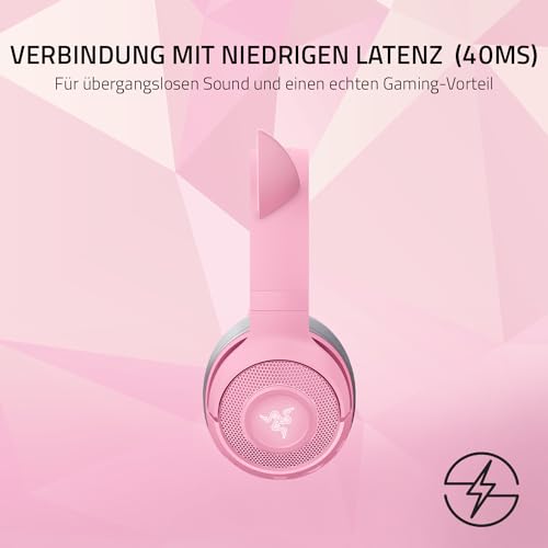 Razer Kraken Kitty BT - Kabelloses Bluetooth Gaming Katzenohren-Headset (Chroma-RGB, Internes Mikrofon, 40mm Treiber, Ohrmuschel-Bedienelemente) Quartz Bild 4