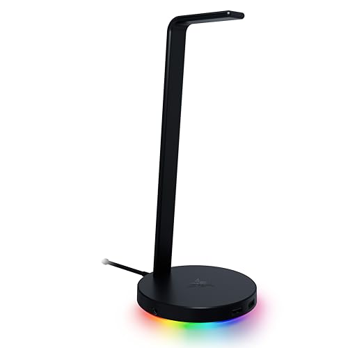 Razer Base Station V2 Chroma - Headset-Ständer mit USB-Hub und RGB-Beleuchtung (mit 7.1 Surround Sound, Integrierter Kopfhörer-Halter, Rutschfester Standfuß) Schwarz Bild 1