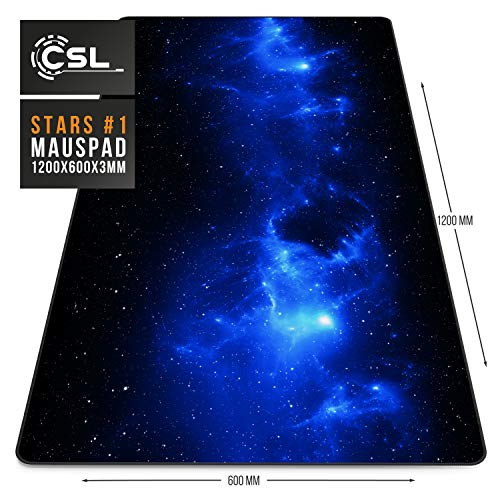 CSL - Übergröße Mauspad Gaming Titanwolf 1200x600mm - XXXL Mousepad groß mit Motiv - Tischunterlage Large Size - verbessert Präzision und Geschwindigkeit - XXL z.B. für Logitech Maus und Tastatur Bild 2