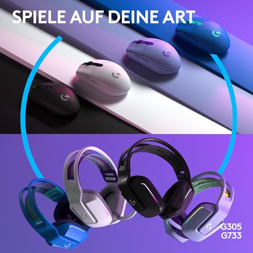 Logitech G305 Lightspeed kabellose Gaming-Maus + Logitech G733 Lightspeed Kabelloses Gaming Headset mit Kopfbügel Bild 2