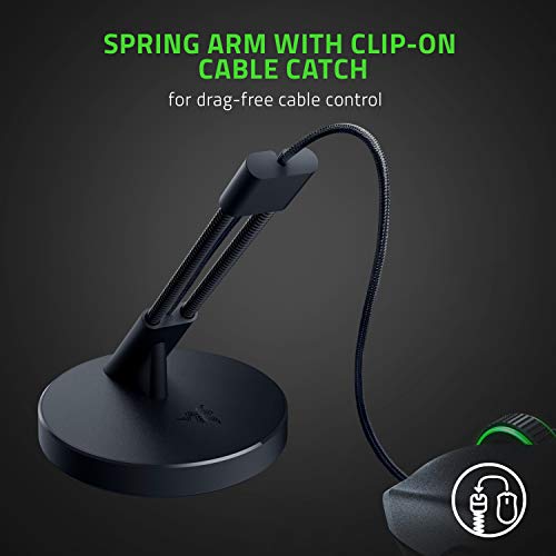 Razer Gaming-Maus Bungee V3: Zugfreie kabelgebundene Mausunterstützung – für Leistung auf Esport-Level – gewichtete Basis – rutschfeste Füße – klassisches Schwarz Bild 2