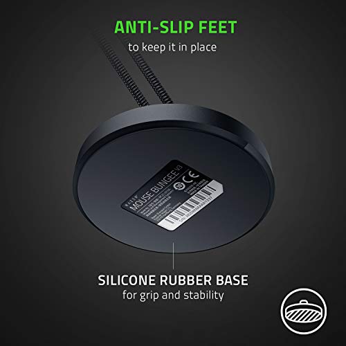 Razer Gaming-Maus Bungee V3: Zugfreie kabelgebundene Mausunterstützung – für Leistung auf Esport-Level – gewichtete Basis – rutschfeste Füße – klassisches Schwarz Bild 4