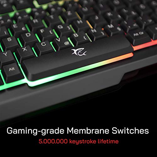 White Shark GK-1923 Gladiator-2 kabelgebundene Gaming-Tastatur mit UK-Layout, LED RGB Hintergrundbeleuchtung, Metallrahmen Tastatur mit Telefonhalterung, stoßfest, PC PS4 Xbox Bild 6