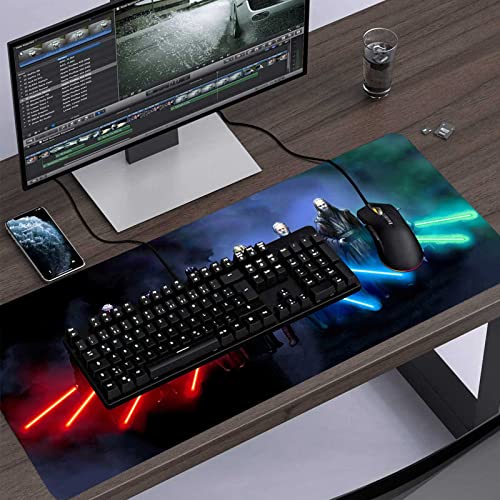 Extra großes Gaming-Mauspad mit Rutschfester Gummiunterseite, genähte Kanten, waschbares Schreibtisch-Pad, tragbare Computer-Tastatur und Mäuse-Kombi-Pads, 70 x 40 cm Bild 6