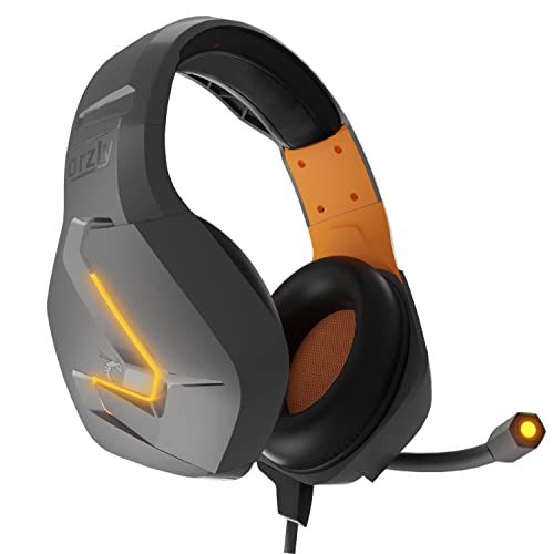 Gaming Headset für PC PS5, PlayStation PS4, Xbox Series X | S, Xbox ONE, Nintendo Switch, Laptop & Google Stadia Stereo-Sound with mit Geräuschunterdrückung Microphone -Hornet RXH-20 Vesuvius Auflage Bild 1