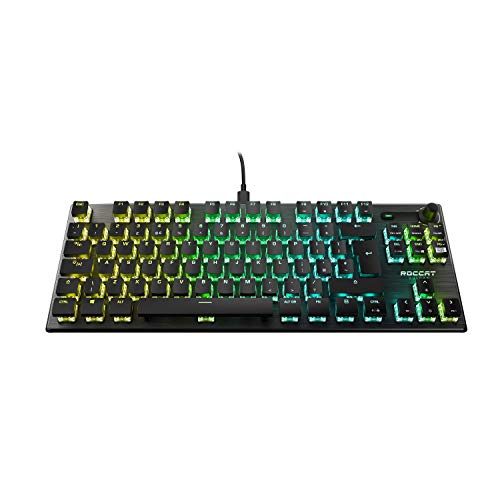 Roccat Vulcan TKL Pro – kompakte, optische RGB-Gaming-Tastatur, Aimo LED Per-Tastenbeleuchtung, Titan Switch Optisch, langlebiges Design (Aluminium-Deckplatte), Multimedia-Rad Bild 2