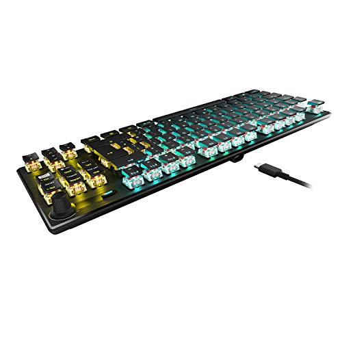 Roccat Vulcan TKL Pro – kompakte, optische RGB-Gaming-Tastatur, Aimo LED Per-Tastenbeleuchtung, Titan Switch Optisch, langlebiges Design (Aluminium-Deckplatte), Multimedia-Rad Bild 4