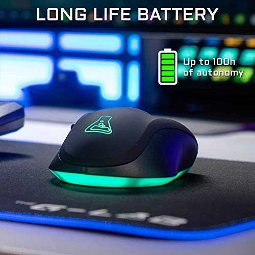 THE G-LAB Kult NEON Wiederaufladbare kabellose Gaming-Maus – Präzise und Reaktionsschnelle 2400 DPI-drahtlose Gaming-Maus, RGB-LED, Lange Akkulaufzeit, 7 Tasten, Ultraleicht - PC, PS4,PS5 Xbox One & X Bild 4