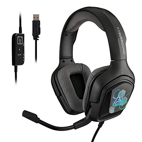 THE G-LAB Korp Cobalt 7.1-7.1 Surround-Sound-Gaming-Kopfhörer - Hochwertiges Audio-Gaming-Headset, RGB-Hintergrundbeleuchtung, Flexibles Mikrofon, Leicht und Komfortabel, Kompatibel mit PC PS4 PS5 Bild 1