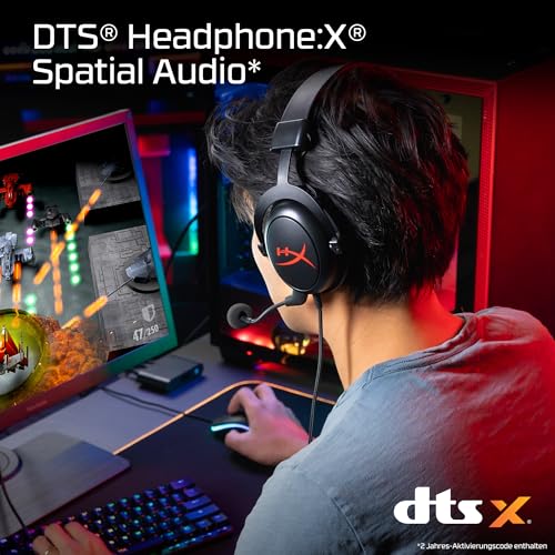 HyperXCloud Core-Gaming-HeadsetfürPC,DTSHeadphone:XSpatialAudio,Memoryschaum-Ohrpolster,robusterAluminiumrahmen Bild 7