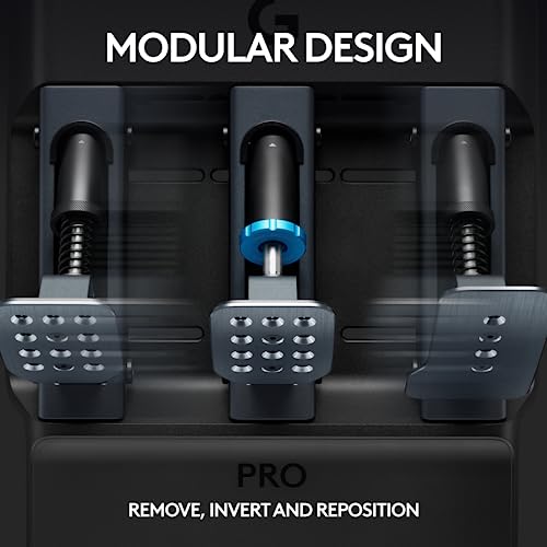 Logitech G PRO Racing Pedale – Rennsimulator-Pedale mit 100 kg Wägezellenbremse, vollständig anpassbar, austauschbare Federn und Elastomere, modulares Design Bild 4