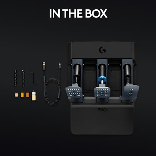 Logitech G PRO Racing Pedale – Rennsimulator-Pedale mit 100 kg Wägezellenbremse, vollständig anpassbar, austauschbare Federn und Elastomere, modulares Design Bild 7