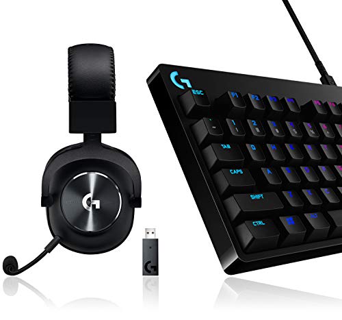 Logitech G PRO X LIGHTSPEED Gaming-Headset (2. Generation) mit Blue VO!CE + Logitech G PRO TKL mechanische Gaming-Tastatur, GX-Blue Clicky Switches, LIGHTSYNC RGB Bild 1