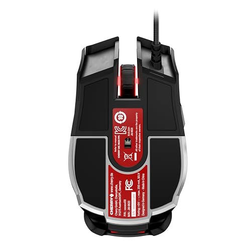 CHERRY MC 9620 FPS, Ergonomische Gaming-Maus mit RGB-Beleuchtung, Verstellbare Handauflagefläche, Einlegbare Gewichte, 9 Tasten, 12.000 dpi, Kabelgebunden, Schwarz Bild 4