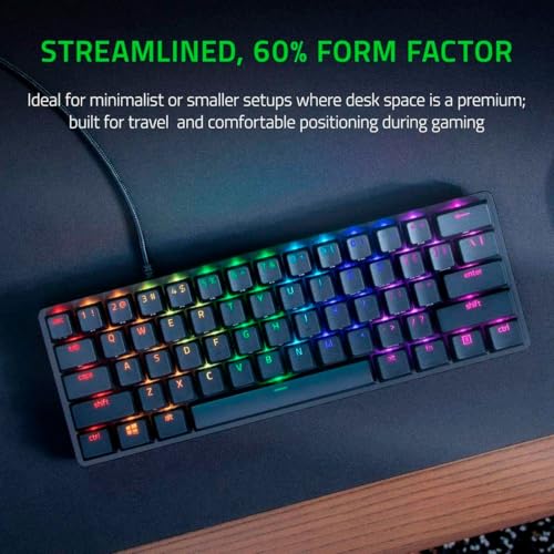 Razer Huntsman Mini 60% Gaming Tastatur: schnellste Tastaturschalter Aller Zeiten - Lineare optische Schalter - Chroma-RGB-Beleuchtung - PBT-Tastenkappen - Onboard-Speicher - Klassisches Schwarz Bild 4