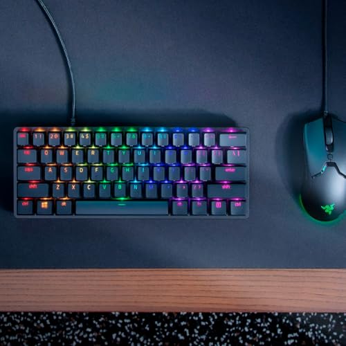 Razer Huntsman Mini 60% Gaming Tastatur: schnellste Tastaturschalter Aller Zeiten - Lineare optische Schalter - Chroma-RGB-Beleuchtung - PBT-Tastenkappen - Onboard-Speicher - Klassisches Schwarz Bild 5