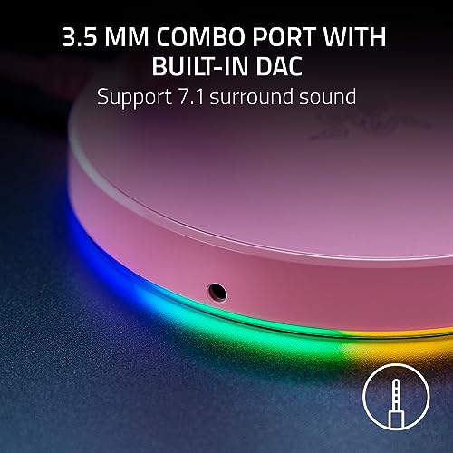 Razer Base Station V2 Chroma (Mercury) - Headset-Ständer mit USB-Hub und RGB-Beleuchtung (mit 7.1 Surround Sound, Integrierter Kopfhörer-Halter, rutschfester Standfuß) Weiß Bild 5
