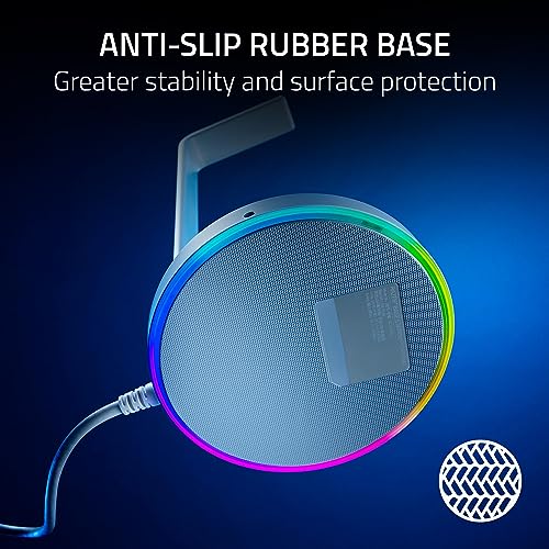 Razer Base Station V2 Chroma (Mercury) - Headset-Ständer mit USB-Hub und RGB-Beleuchtung (mit 7.1 Surround Sound, Integrierter Kopfhörer-Halter, rutschfester Standfuß) Weiß Bild 7