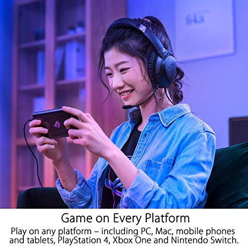 ASUS ROG Strix Go Gaming-Kopfhörer mit USB-C-Adapter | Ai-betriebenes Mikrofon mit Geräuschunterdrückung | Over-Ear-Kopfhörer für PC, Mac, Nintendo Switch und PS4 Bild 5