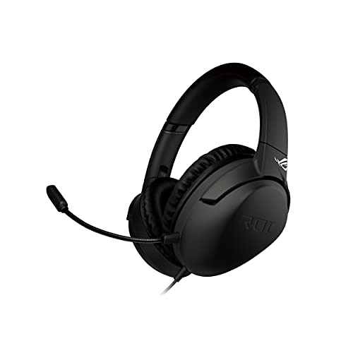 ASUS ROG Strix Go Core Gaming-Headset mit Kabel, 3,5 mm Anschluss, leichtes Design, Over-Ear-Kopfhörer für PC, Mac, Nintendo Switch und PS4, Schwarz, Standard Bild 1