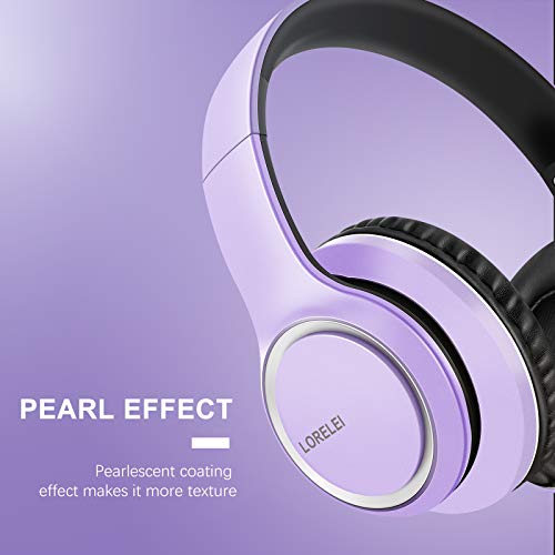 LORELEI X8 Over-Ear-Kopfhörer mit Mikrofon mit 1,45 m verwicklungsfreier Nylonschnur und 3,5-mm-Stecker, leicht, faltbar und tragbar, für Smartphone, Tablet, Computer, MP3/4,（Dunkelviolett） Bild 3