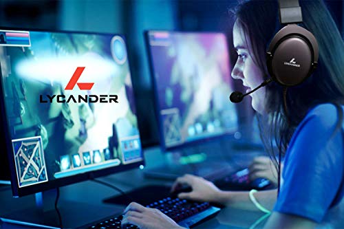 LYCANDER USB-Headset mit abnehmbarem Mikrofon, hybrider 3,5-mm-Audiobuchse und USB-Eingang, robuster Metallaufbau - Geeignet für Konferenzen, Musik, Filme und Spiele (Premium - Schwarz/Rosa) Bild 4