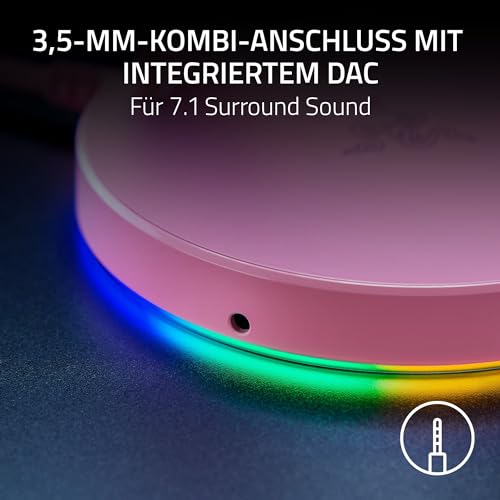 Razer Base Station V2 Chroma (Mercury) - Headset-Ständer mit USB-Hub und RGB-Beleuchtung (mit 7.1 Surround Sound, Integrierter Kopfhörer-Halter, Rutschfester Standfuß) Weiß Bild 5