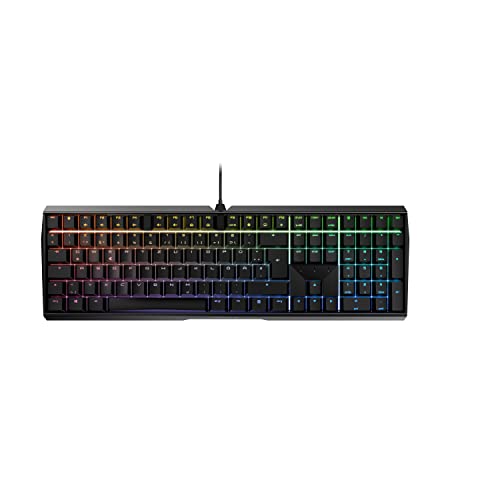CHERRY MX Board 3.0 S, Mechanische Gaming-Tastatur mit Kabel, Deutsches Layout (QWERTZ), Aluminium-Gehäuse, RGB-Beleuchtung, MX Silent RED Switches, Schwarz Bild 1