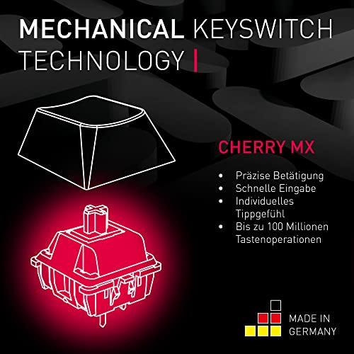 CHERRY MX Board 3.0 S, Mechanische Gaming-Tastatur mit Kabel, Deutsches Layout (QWERTZ), Aluminium-Gehäuse, RGB-Beleuchtung, MX Silent RED Switches, Schwarz Bild 3