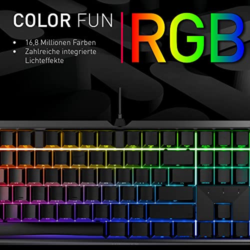 CHERRY MX Board 3.0 S, Mechanische Gaming-Tastatur mit Kabel, Deutsches Layout (QWERTZ), Aluminium-Gehäuse, RGB-Beleuchtung, MX Silent RED Switches, Schwarz Bild 5