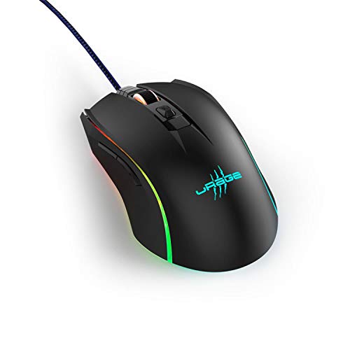 uRage Gaming-Maus “Reaper 210”, schwarz, Anti-Rutsch-Beschichtung, Omron Click Switches, 4.800-dpi-Avago-Sensor, Plug & Play, 2m Kabellänge, inkl. Gaming-Software Bild 2