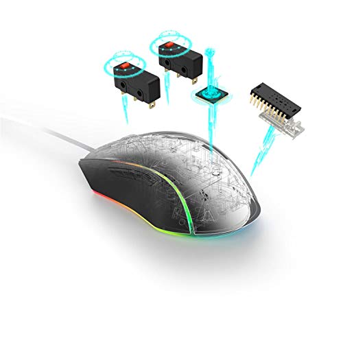 uRage Gaming-Maus “Reaper 210”, schwarz, Anti-Rutsch-Beschichtung, Omron Click Switches, 4.800-dpi-Avago-Sensor, Plug & Play, 2m Kabellänge, inkl. Gaming-Software Bild 4