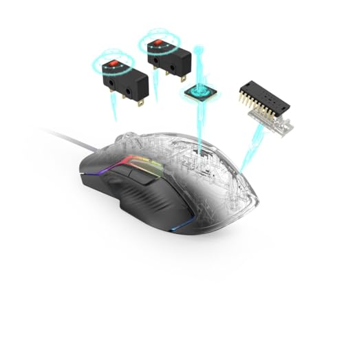 uRage Gaming-Maus “Reaper 600”, schwarz, Anti-Rutsch-Beschichtung, Omron Click Switches, 32.000-dpi-Avago-Sensor, Plug & Play, 2m Kabellänge, inkl. Gaming-Software Bild 4