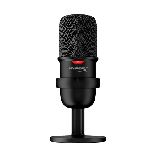 HyperX SoloCast – USB-Kondensator-Gaming-Mikrofon, für PC, PS4 und Mac, Tap-to-Mute Sensor, Kardioid Richtcharakteristik, Gaming, Streaming, Podcasts, Twitch, YouTube, Discord, Schwarz Bild 1