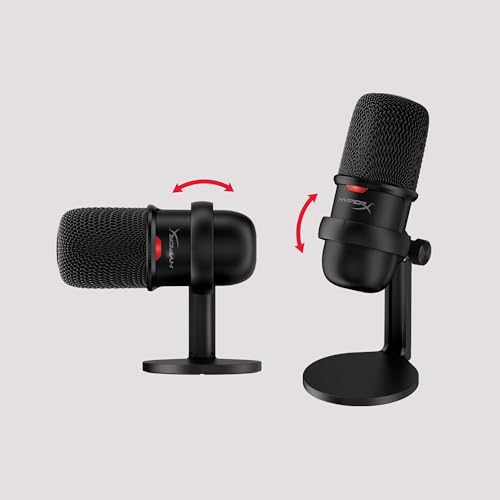 HyperX SoloCast – USB-Kondensator-Gaming-Mikrofon, für PC, PS4 und Mac, Tap-to-Mute Sensor, Kardioid Richtcharakteristik, Gaming, Streaming, Podcasts, Twitch, YouTube, Discord, Schwarz Bild 6