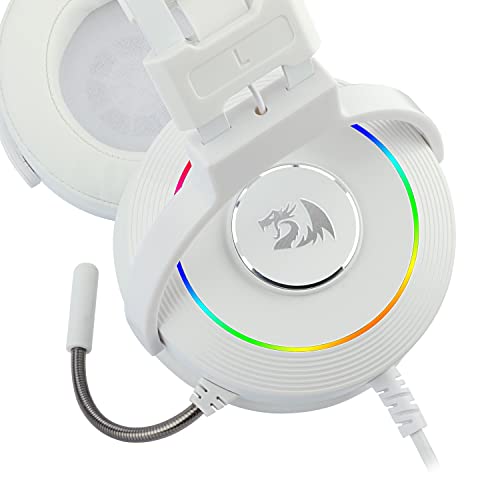Redragon Lamia 2 H320W RGB Gaming-Helme, Weiß, Kopfhörer mit Mikrofon, inkl. Ständer, leistungsstarke Helme, USB - 7.1 Virtual - Headset für Games, kompatibel Bild 6