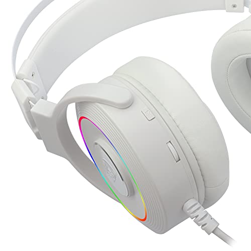 Redragon Lamia 2 H320W RGB Gaming-Helme, Weiß, Kopfhörer mit Mikrofon, inkl. Ständer, leistungsstarke Helme, USB - 7.1 Virtual - Headset für Games, kompatibel Bild 7