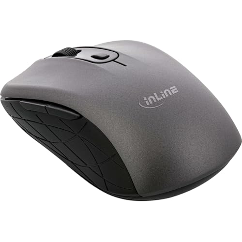 InLine® Maus 3-in-1, Bluetooth + 2X 2.4GHz Funk, 5 Tasten, optisch, grau/schwarz Bild 2