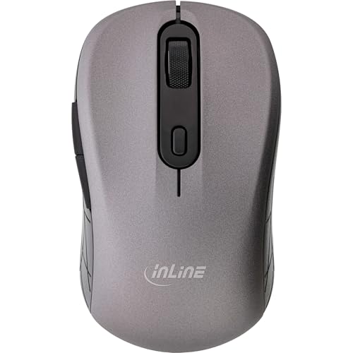 InLine® Maus 3-in-1, Bluetooth + 2X 2.4GHz Funk, 5 Tasten, optisch, grau/schwarz Bild 3
